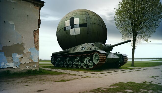 alt_text: Cover image features the Kugelpanzer tank in a WWII setting, enveloped in mystery and intrigue.